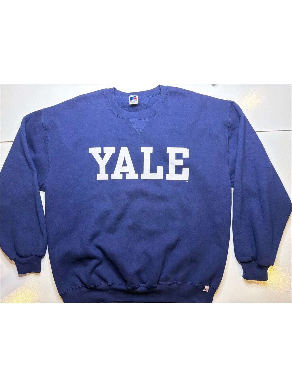 Vintage Russell Athletic Yale University Men's L/XL Blue 90s Sweatshirt New